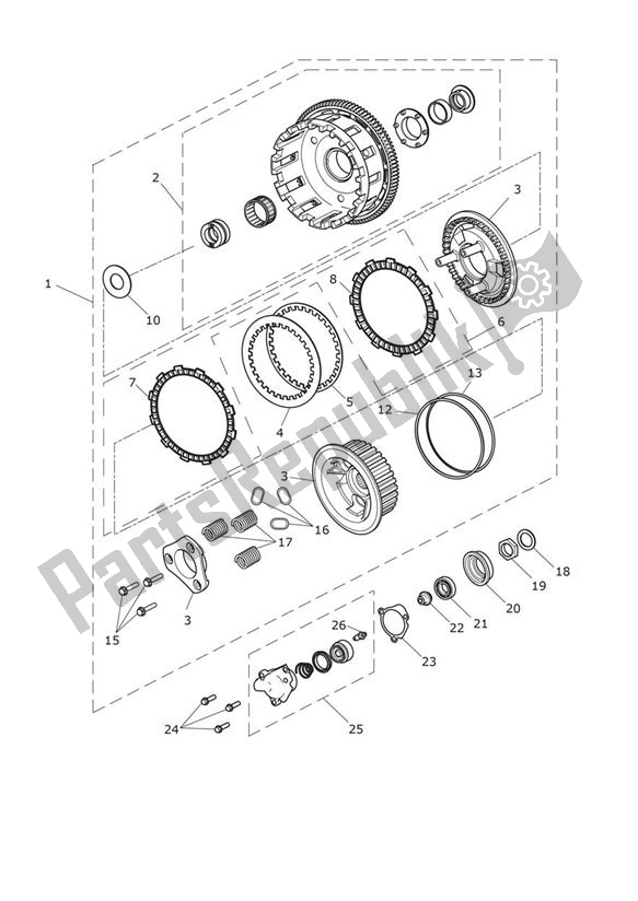 Tutte le parti per il Clutch - Explorer Xrx del Triumph Explorer XRX 1215 2015 - 2018