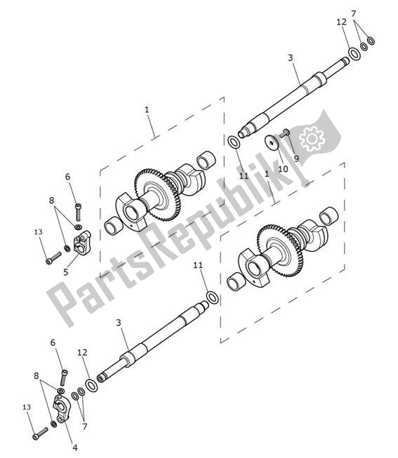 Alle onderdelen voor de Balancer Shafts van de Triumph Scrambler 1200 XE UP TO AC 8498 2019 - 2021