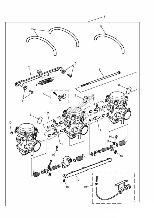 Todas las partes para Carburator 3 Zyl From 055616 (nur California) de Triumph Trophy From VIN 29156 1215 2018 - 2021