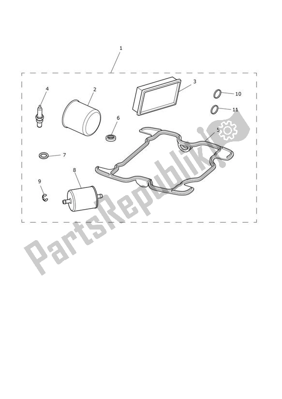 All parts for the Servicekit of the Triumph Scrambler 1200 XC From AE 9098 2021 - 2024
