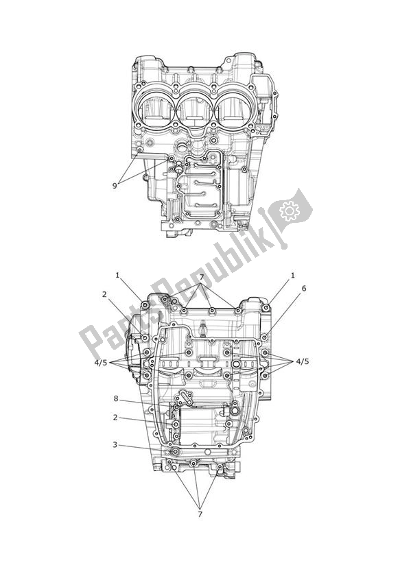 All parts for the Crankcase Screws of the Triumph Trophy 1215 2013 - 2017