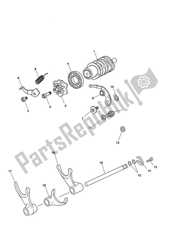 Todas las partes para Gear Selection Shaft Up To Engine 563846 de Triumph Speed Triple R UP TO VIN 735436 1050 2012 - 2016