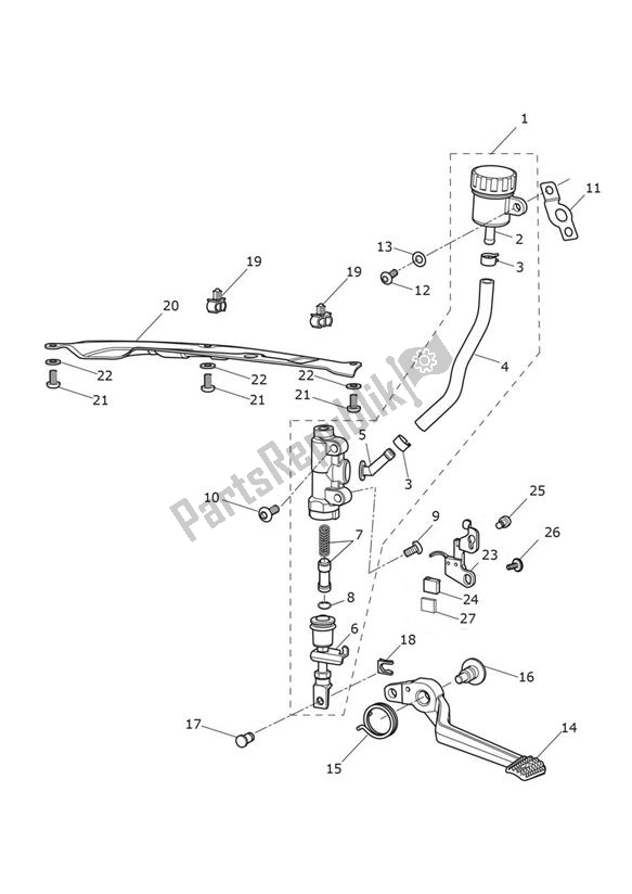 Toutes les pièces pour le Master Cylinder Assy Rear du Triumph Speed Triple R From VIN 735437 1050 2016 - 2018