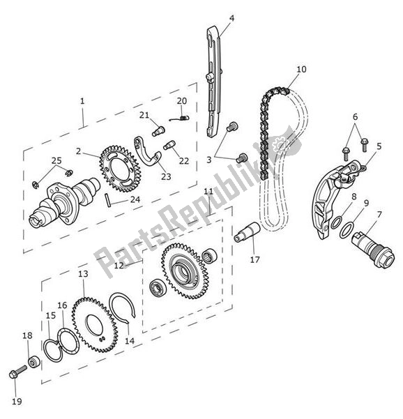 Alle onderdelen voor de Camshaft Timing Chain van de Triumph Bobber Black 1200 2018 - 2021