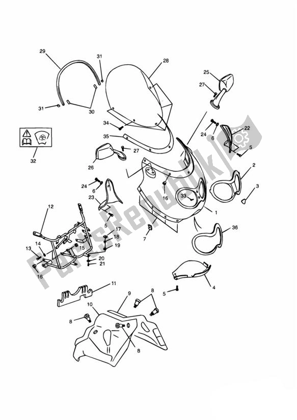 Todas las partes para Cockpit de Triumph Trophy From VIN 29156 1215 2018 - 2021