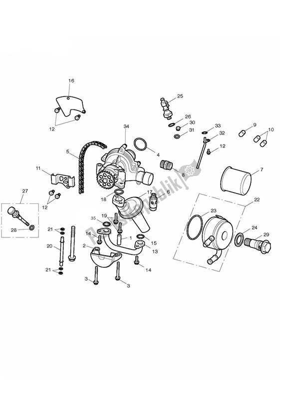 All parts for the Oilpump Lubrication of the Triumph Street Triple R UP TO VIN 560476 675 2008 - 2012