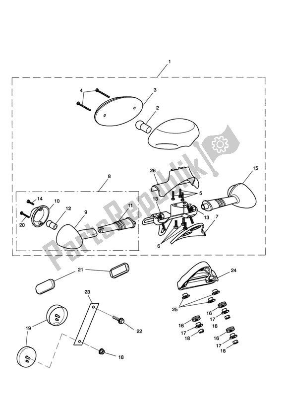 Alle onderdelen voor de Achterlicht van de Triumph Scrambler Carburator UP TO 2007 865 2006 - 2008