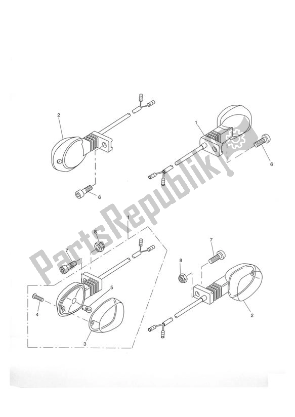 All parts for the Indicator of the Triumph Tiger 955I Cast Wheels 2001 - 2006