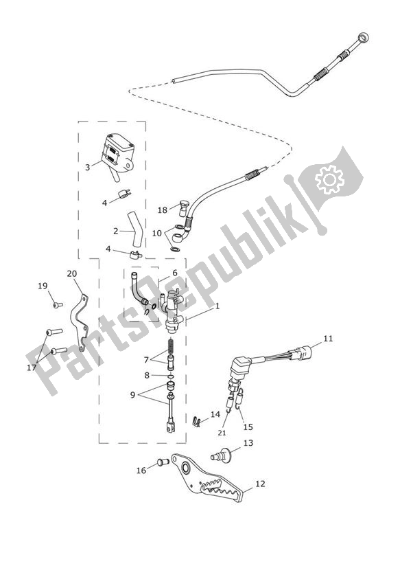 Wszystkie części do Master Cylinder Assy Rear Triumph Tiger Explorer XC 1215 2012 - 2016