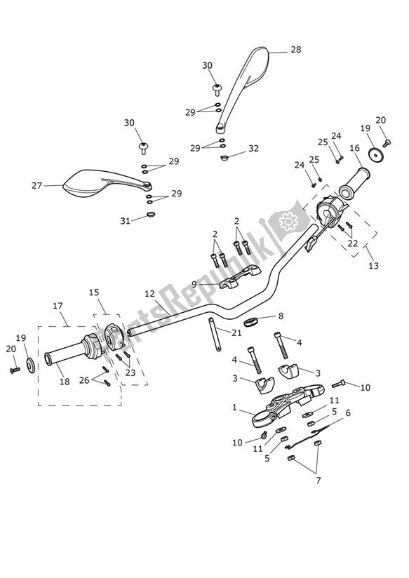 All parts for the Handlebar Switch of the Triumph Street Triple S From VIN 803572-967906 765 2017 - 2020