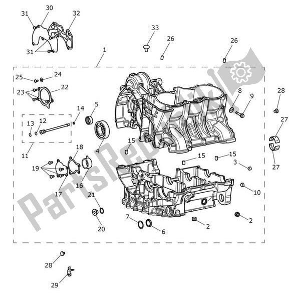 All parts for the Crankcase of the Triumph Tiger 1200 XR 1215 2018 - 2020