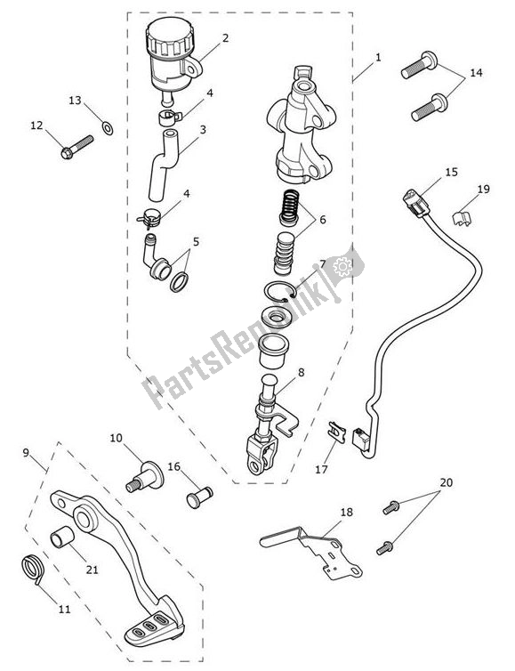 All parts for the Master Cylinder Assy Rear of the Triumph Tiger 660 Sport 2021 - 2024