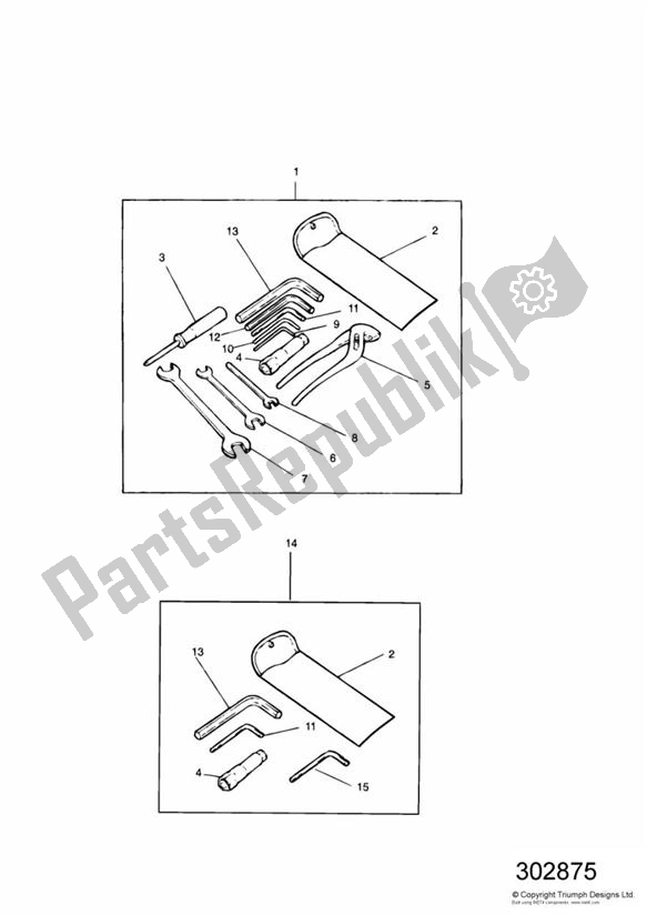 Tutte le parti per il Kit Di Strumenti del Triumph Speed Triple Carburator 885 1994 - 1997