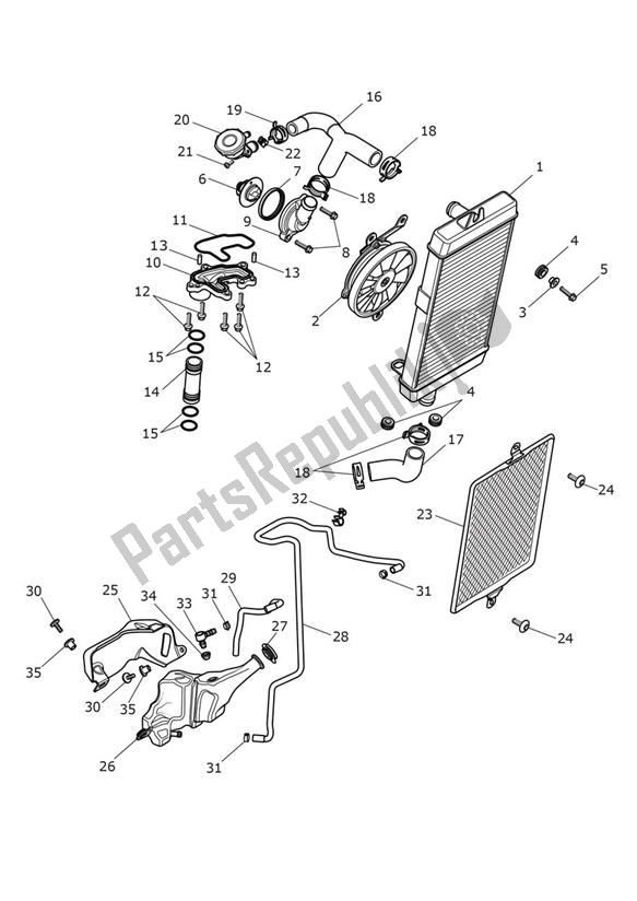 Toutes les pièces pour le Refroidissement du Triumph Bonneville T 120 UP TO VIN AC 6129 +budekins & Diamond 1200 2016 - 2021