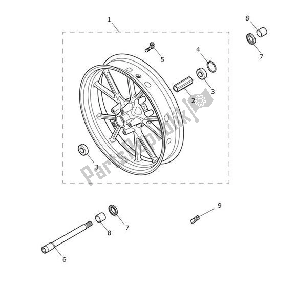 Tutte le parti per il Ruota Anteriore del Triumph Speed Triple 1200 RS 1160 2021 - 2024