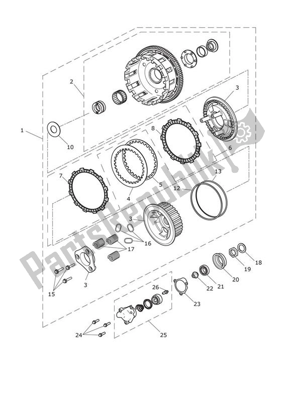 All parts for the Clutch - Explorer Xr of the Triumph Explorer XR 1215 2012 - 2019
