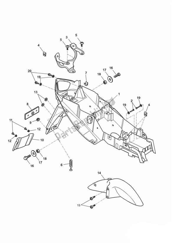 Toutes les pièces pour le Garde-boue du Triumph Daytona 600 & 650 599 2003 - 2005