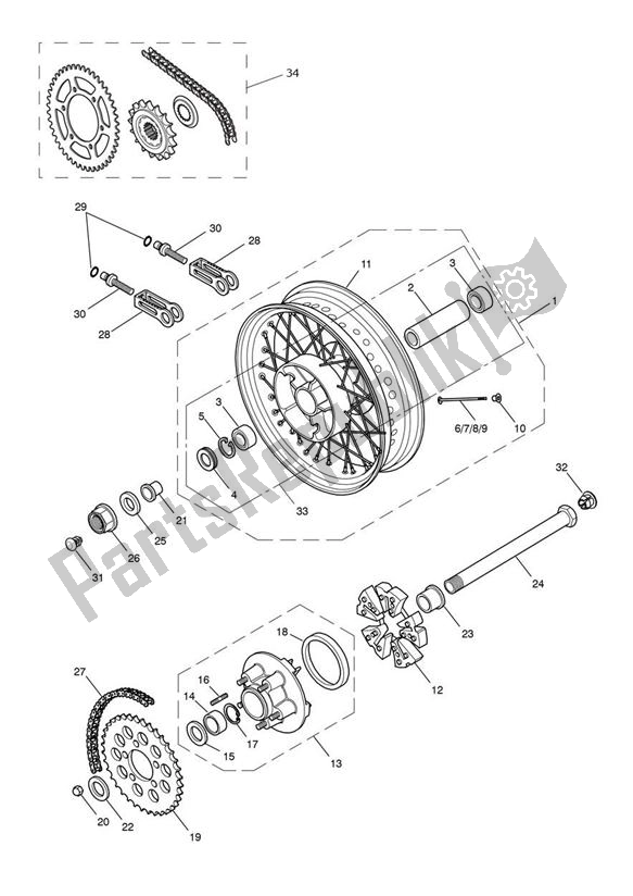 Toutes les pièces pour le Roue Arrière du Triumph Bonneville T 100 EFI & Black 900 2017 - 2021