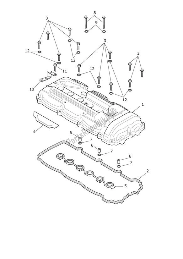 Todas as partes de Camshaft Cover do Triumph Rocket 3 GT 2458 2020 - 2024