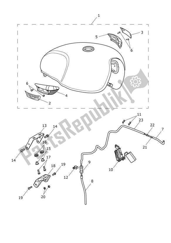 Wszystkie części do Zbiornik Paliwa Triumph Speedmaster 1200 From AC 1201 2022 - 2024