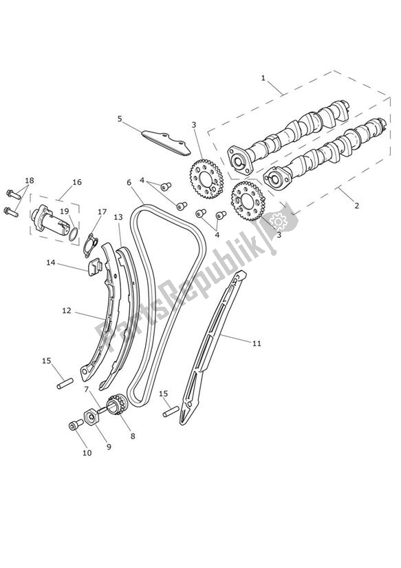 Toutes les pièces pour le Camshaft Timing Chain - Explorer Xrt du Triumph Explorer XRT 1215 2015 - 2017