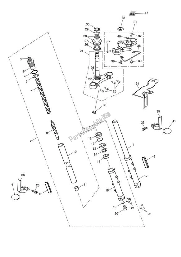 All parts for the Front Suspension of the Triumph Sprint GT 1050 2011 - 2016