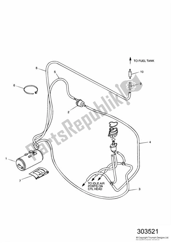 All parts for the Evap System of the Triumph Sprint ST 955I From VIN 139277 2002 - 2004