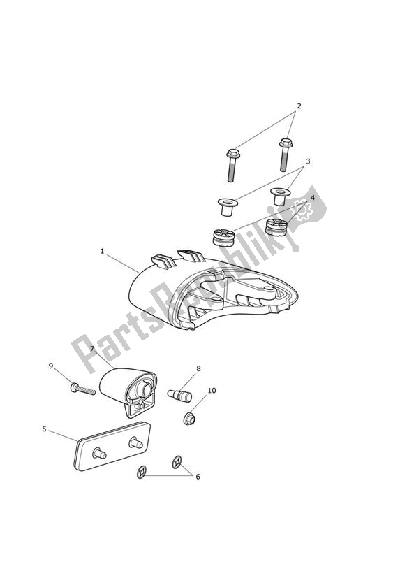 All parts for the Rear Light of the Triumph Speed Triple 1050 From VIN 461332 2005 - 2010