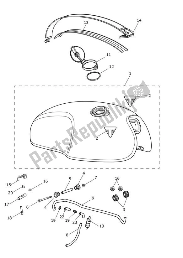 Wszystkie części do Fueltank Storm Grey & Competition Green Triumph Thruxton RS 1200 2020 - 2024