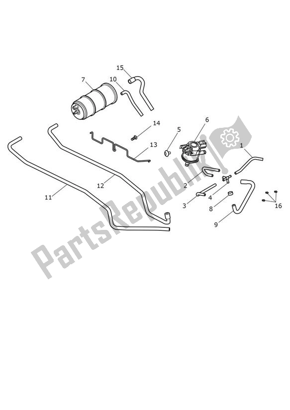 Wszystkie części do System Odparowywania Triumph Street Triple S 660 From VIN 967907 2021 - 2024