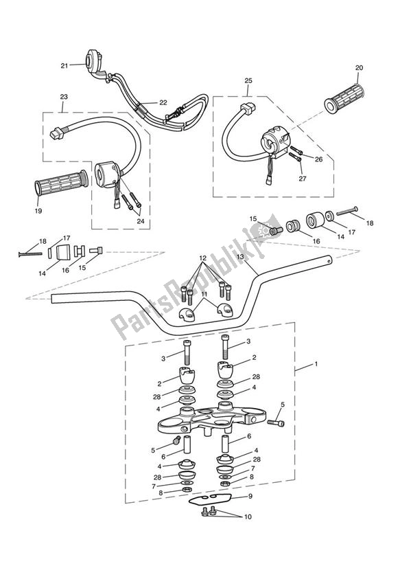 Toutes les pièces pour le Handlebar Switch Up To Vin483575 du Triumph Tiger 1050 & SE 2007 - 2013