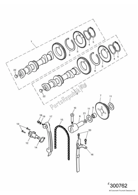 Todas las partes para Camshaft Timing Chain Up To Engine186916 de Triumph America Carburator 790 2001 - 2007