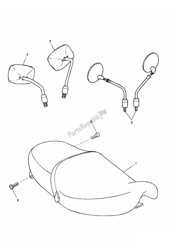 All parts for the Seat Mirror of the Triumph Adventurer From VIN 71699 885 1999 - 2001