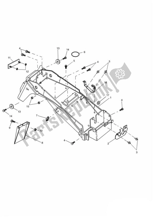 Tutte le parti per il Parafango Posteriore del Triumph Sprint ST 955I UP TO VIN 139276 1999 - 2001