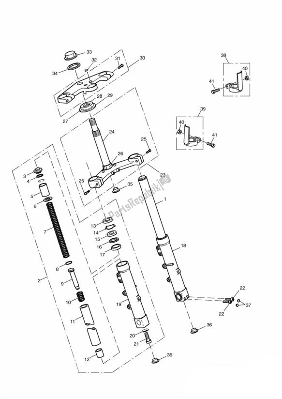 All parts for the Front Suspension of the Triumph Sprint RS 955 From VIN 139277 2002 - 2004