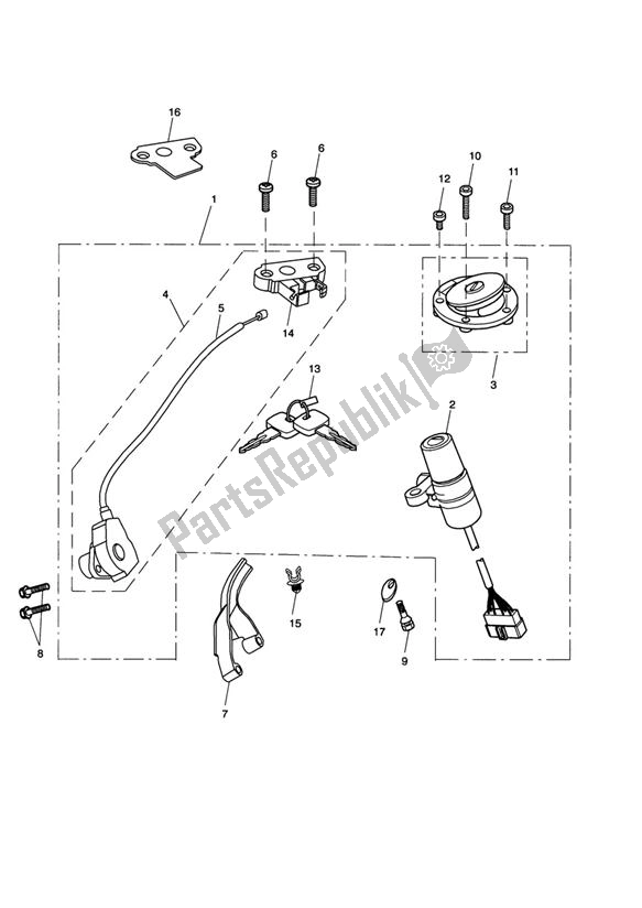 All parts for the Lockset Ignition Up To Vin343680 of the Triumph Rocket III 2294 2004 - 2012