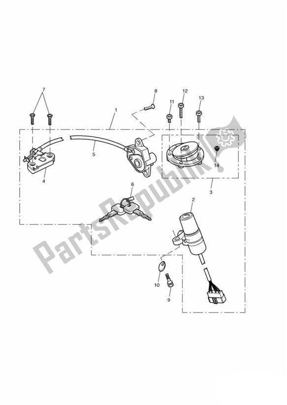 All parts for the Lockset Ignition of the Triumph TT 600 599 2000 - 2003