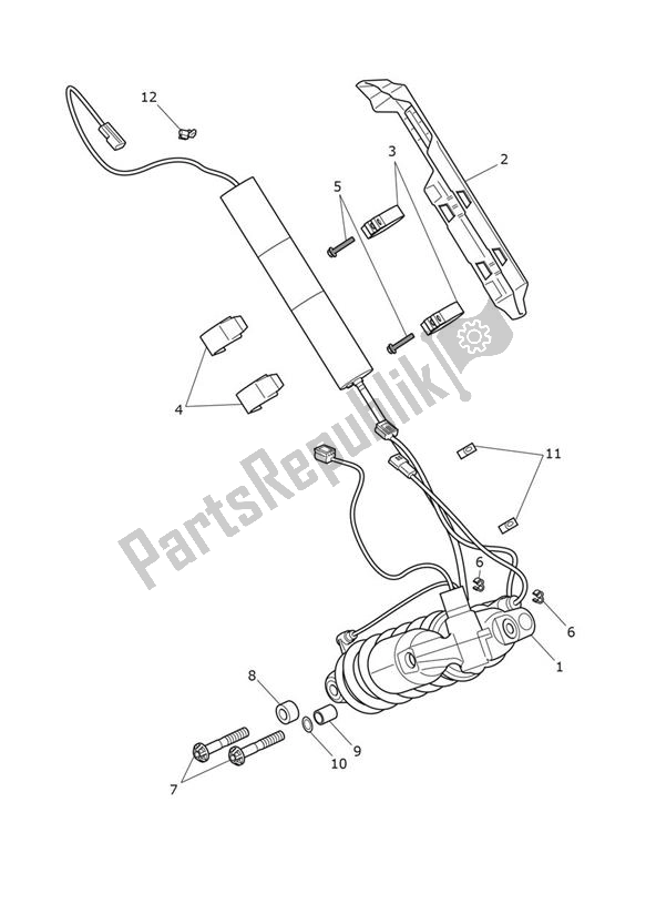 All parts for the Rear Suspension Unit of the Triumph Tiger 1200 Rally PRO 1215 2022 - 2024