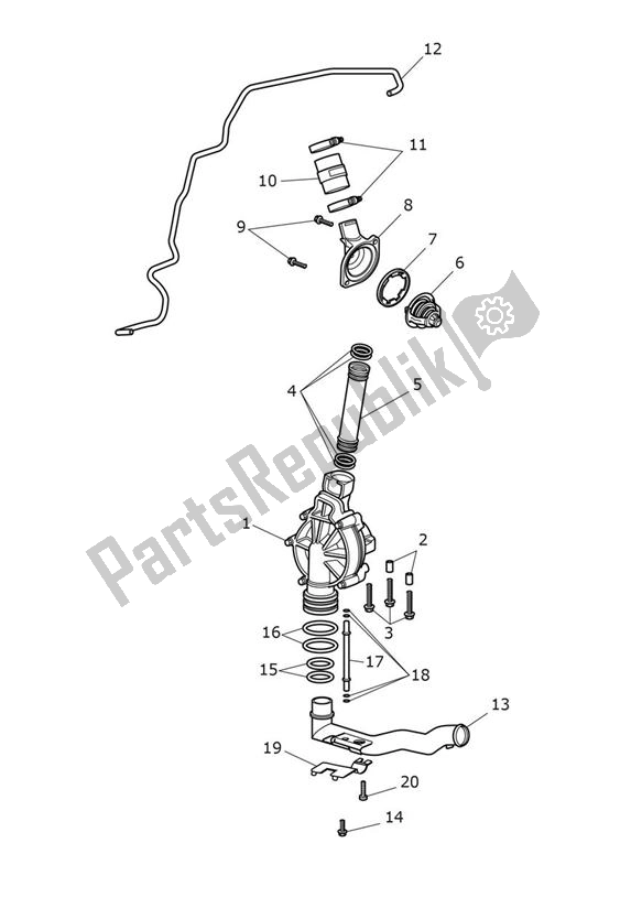 Tutte le parti per il Cooling Wasserpumpe del Triumph Thunderbird 1600 & 1700 1597 2009 - 2015