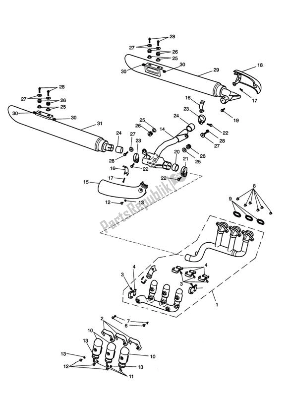Tutte le parti per il Scarico del Triumph Rocket III Touring 2294 2008 - 2017