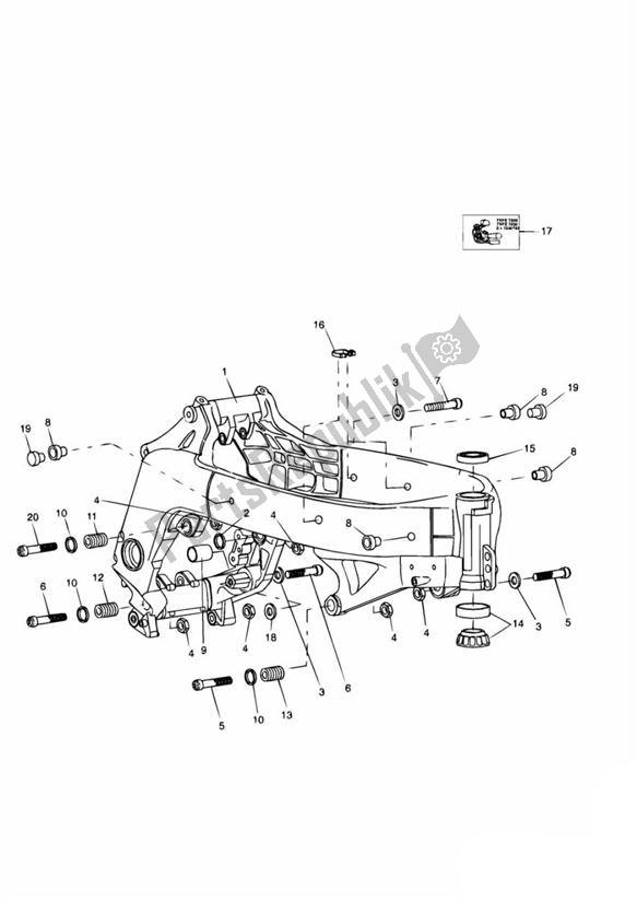 Alle onderdelen voor de Main Frame Assembly van de Triumph Sprint RS 955 From VIN 139277 2002 - 2004