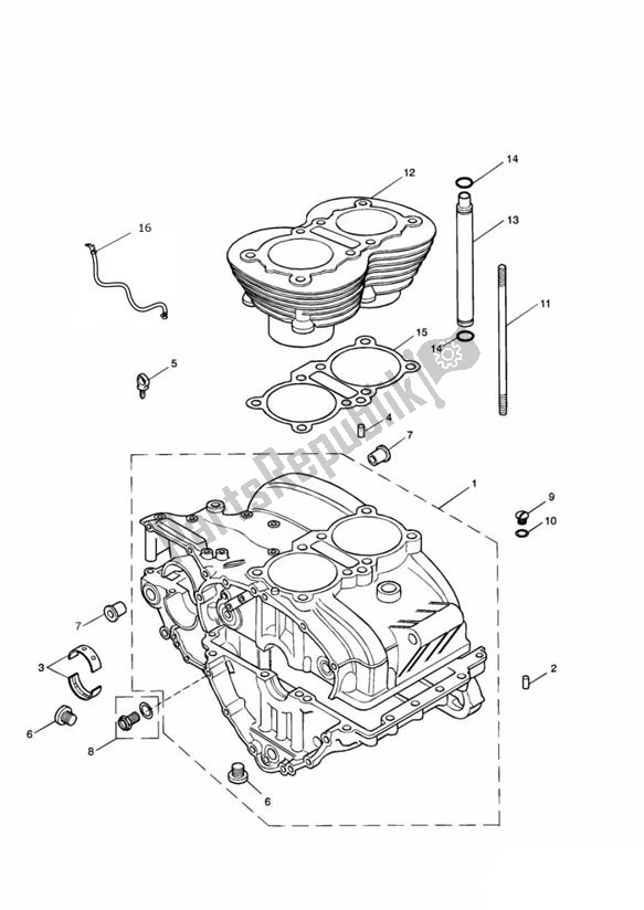 All parts for the Crankcase Silver Up To Engine221608 (&229704 Up To 230164) of the Triumph Bonneville & T 100 Carburator 865 2001 - 2015