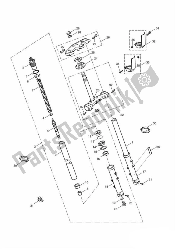 Wszystkie części do Przednie Zawieszenie Triumph TT 600 599 2000 - 2003