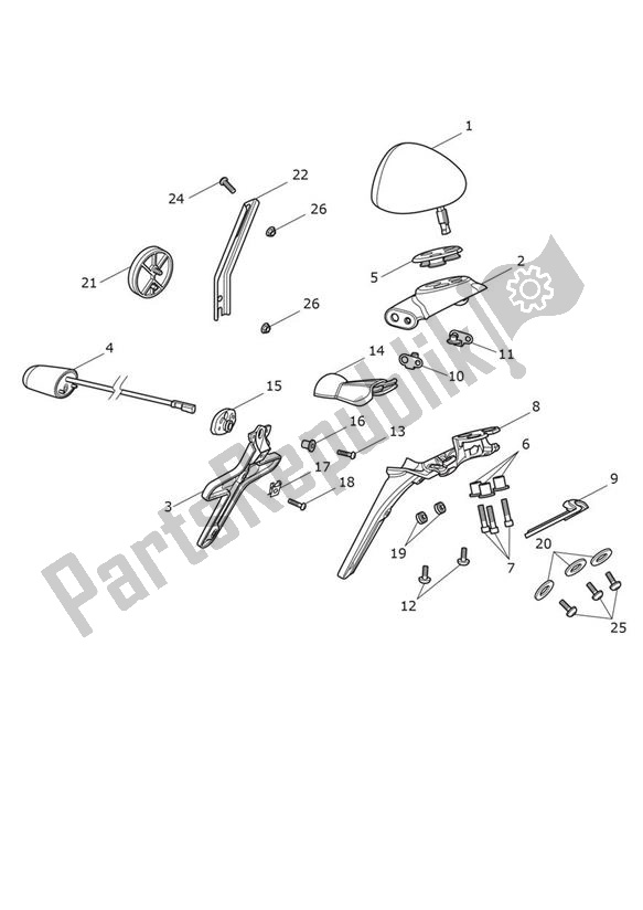 All parts for the Rear Light of the Triumph Speedmaster 1200 From AC 1201 2022 - 2024