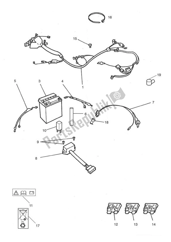 Wszystkie części do Sprz? T Elektryczny Triumph Thunderbird Sport 885 1997 - 2000