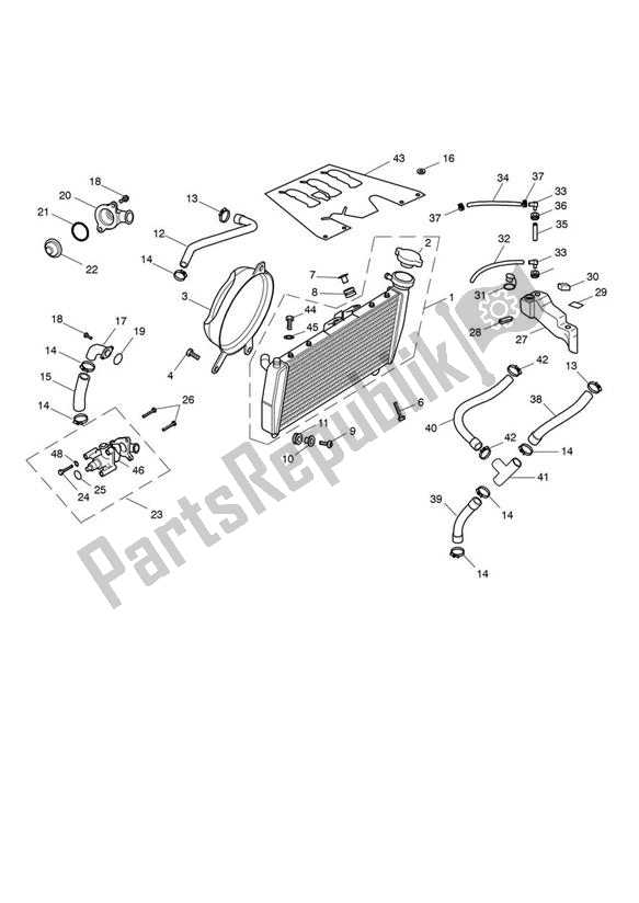 Toutes les pièces pour le Cooling Up To Vin152244 du Triumph Daytona 955I From VIN 132513 1997 - 2006