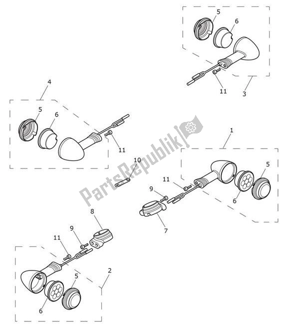 Tutte le parti per il Indicator del Triumph Bobber UP TO AC 1195 1200 2017 - 2018