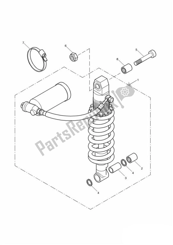 All parts for the Rear Suspension Unit of the Triumph Daytona 600 & 650 599 2003 - 2005