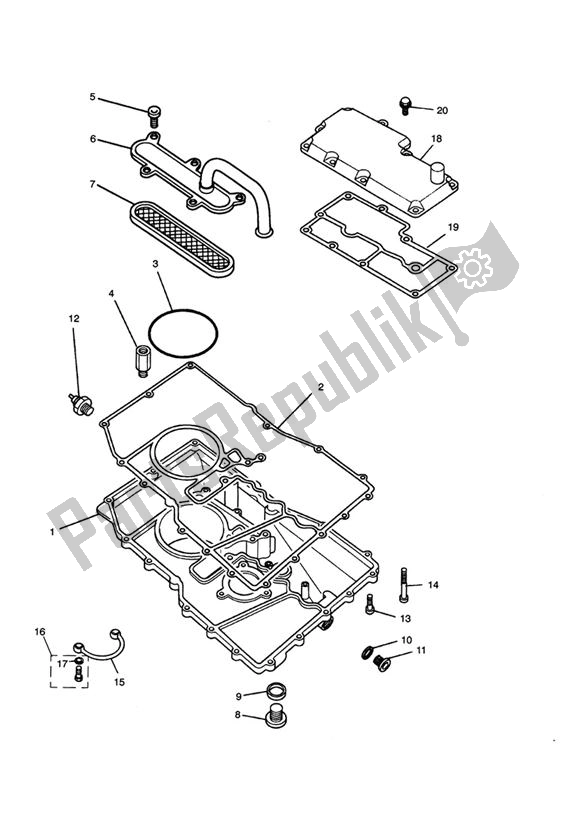 Todas las partes para Oil Sump de Triumph Sprint 900 Carburator 885 1991 - 1998