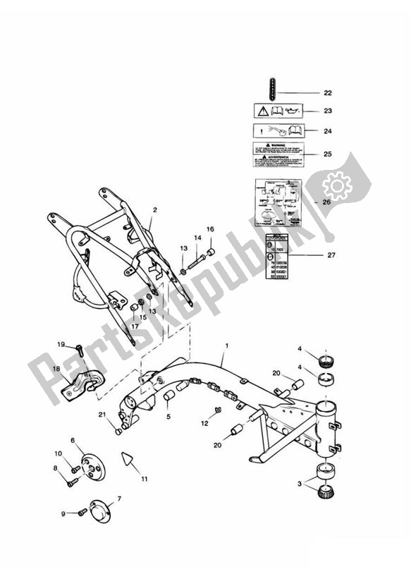 Tutte le parti per il Main Frame Assembly del Triumph Adventurer From VIN 71699 885 1999 - 2001